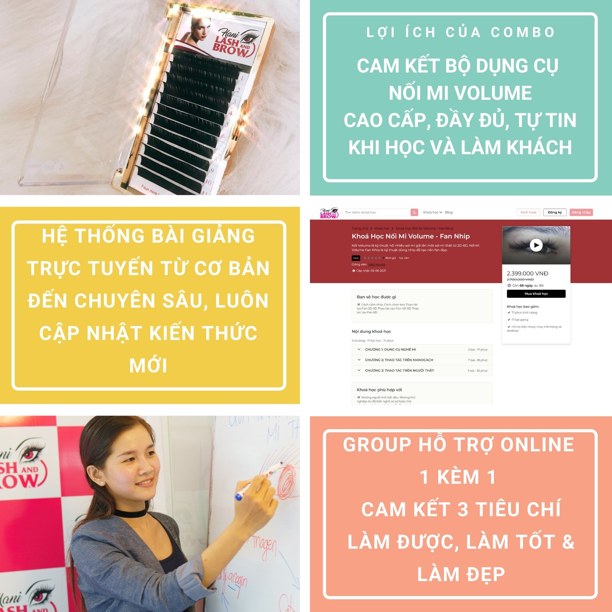 Khoá Học Nối Mi Volume (Fan Nhíp) Online + Bộ Dụng Cụ Nối Mi Volume (Fan  Nhíp)