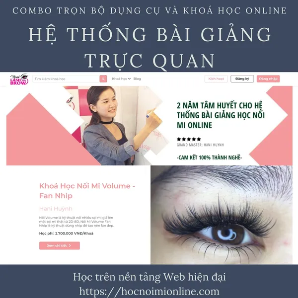KHOÁ HỌC NỐI MI VOLUME ONLINE (FAN NHÍP) (KHÔNG DỤNG CỤ)