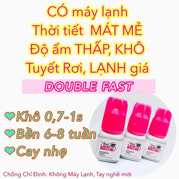KEO NỐI MI SIÊU BỀN DOUBLE FAST (0,5 - 1 GIÂY) - KHÔNG CAY - KHÔNG KÍCH ỨNG