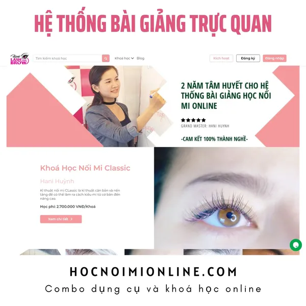 BỘ DỤNG CỤ NỐI MI CLASSIC + KHOÁ HỌC NỐI MI CLASSIC ONLINE (MS. HANI TRỰC TIẾP DẠY)