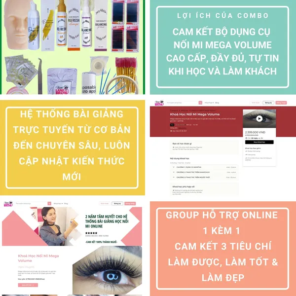 BỘ DỤNG CỤ NỐI MI MEGA VOLUME + KHOÁ HỌC NỐI MI MEGA ONLINE