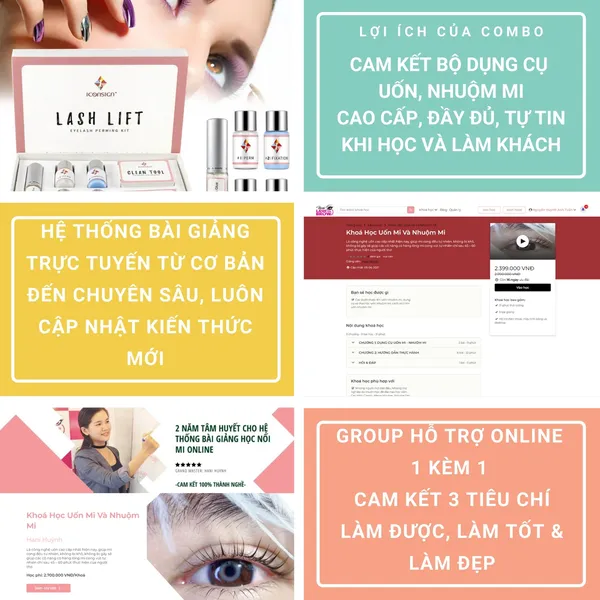 KHOÁ HỌC UỐN, NHUỘM MI ONLINE + BỘ DỤNG CỤ UỐN, NHUỘM MI