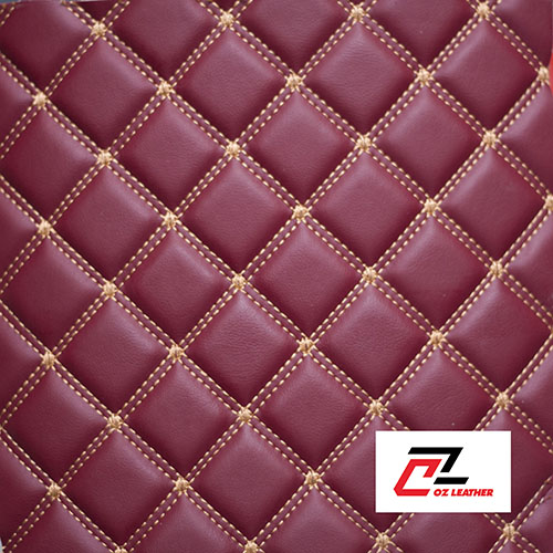 vật liệu may thảm lót sàn 5D OZ Leather Da PVC hình vuông nhẵn đỏ chỉ vàng 2 đường chỉ vật liệu may thảm lót sàn 5D OZ Leather Da PVC hình vuông nhẵn đỏ chỉ vàng 2 đường chỉ