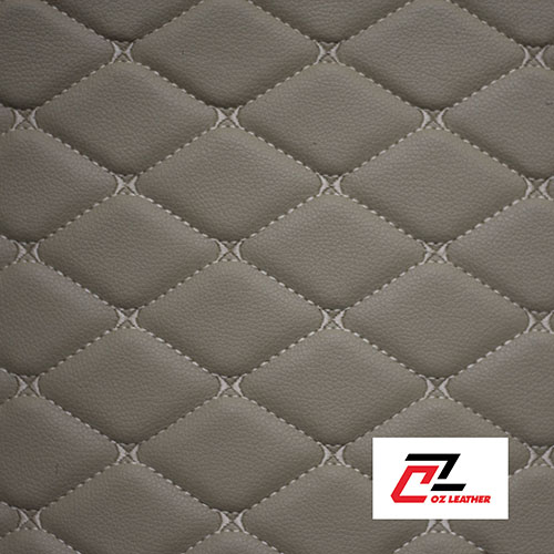 vật liệu lót sàn 5D Da PVC hình thoi sần kem chỉ kem - B9 vật liệu lót sàn 5D Da PVC hình thoi sần kem chỉ kem - B9