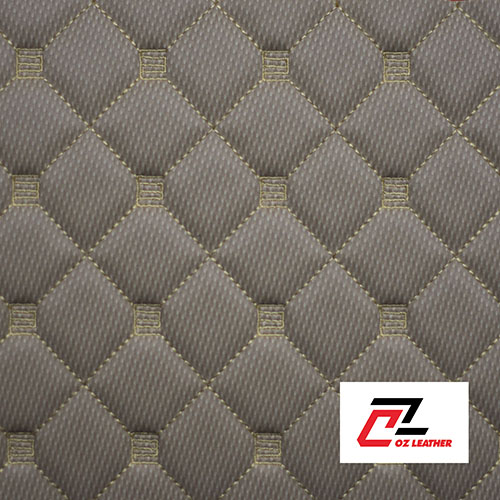 Vật liệu lót sàn 5D da PVC hình vuông kem chỉ vàng - A2 Vật liệu lót sàn 5D da PVC hình vuông kem chỉ vàng - A2