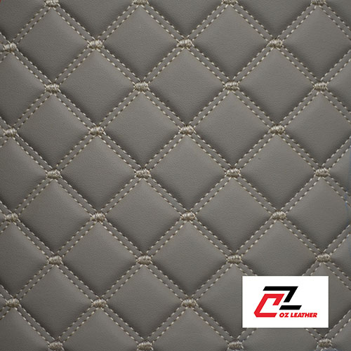 Vật liệu lót sàn Da PVC hình vuông nhẵn kem chỉ kem 2 đường chỉ Vật liệu lót sàn Da PVC hình vuông nhẵn kem chỉ kem 2 đường chỉ