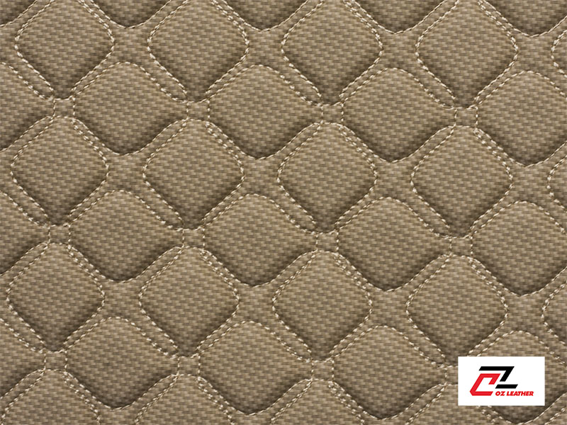 Da PVC hình vuông Cacbon kem chỉ kem giúp nội thất xe sang trọng Da PVC hình vuông Cacbon kem chỉ kem giúp nội thất xe sang trọng