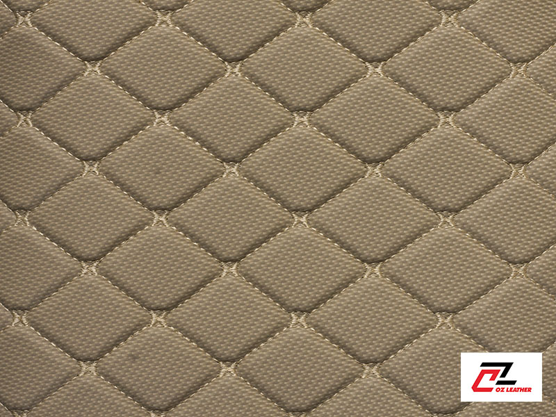 Da PVC hình thoi cacbon kem chỉ kem Da PVC hình thoi cacbon kem chỉ kem