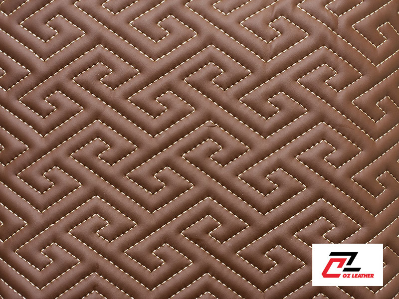 ật liệu ốp trần Da PVC hoa văn nhẵn nâu chỉ kem ật liệu ốp trần Da PVC hoa văn nhẵn nâu chỉ kem