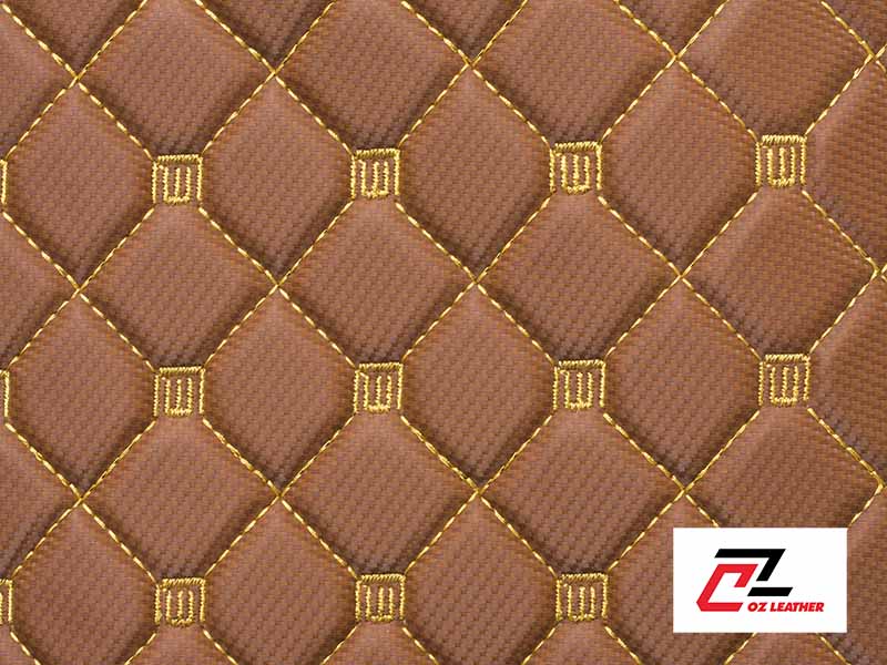 Thiết kế họa tiết hình vuông cacbon cam chỉ vàng bắt mắt Thiết kế họa tiết hình vuông cacbon cam chỉ vàng bắt mắt