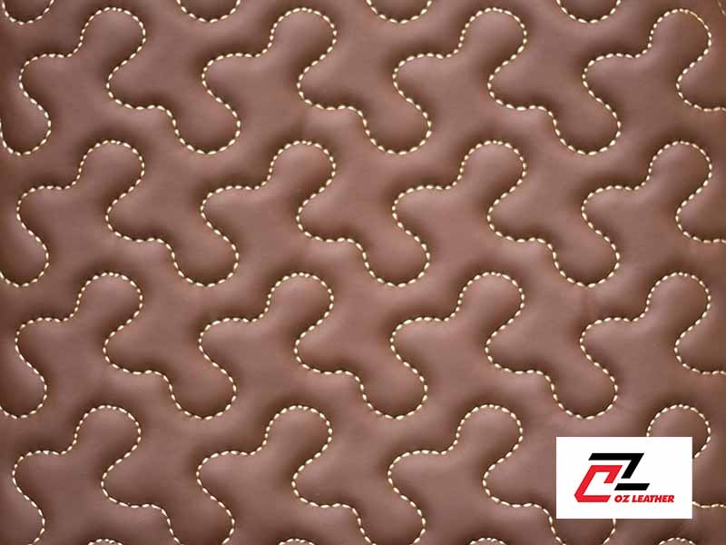 Vật liệu ốp trần Da PVC hình san hô nhẵn nâu chỉ kem Vật liệu ốp trần Da PVC hình san hô nhẵn nâu chỉ kem