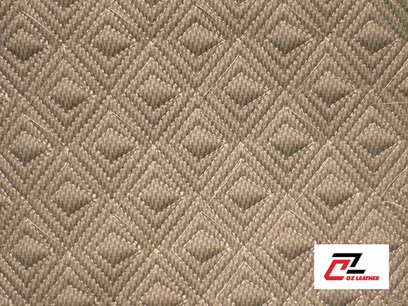 Vật liệu ốp trần Da PVC hình thoi nhiều vân cacbon kem chỉ kem Vật liệu ốp trần Da PVC hình thoi nhiều vân cacbon kem chỉ kem