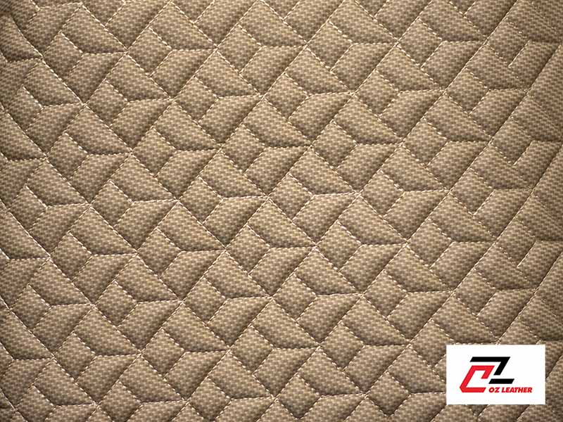 Vật liệu ốp trần Da PVC đa giác cacbon kem chỉ kem Vật liệu ốp trần Da PVC đa giác cacbon kem chỉ kem