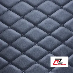 Da PVC hình thoi nhẵn đen chỉ đen - B16