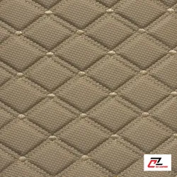 Da PVC hình thoi cacbon kem chỉ kem 2 đường chỉ