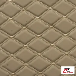 Da PVC  hình thoi sần kem chỉ kem 2 đường chỉ