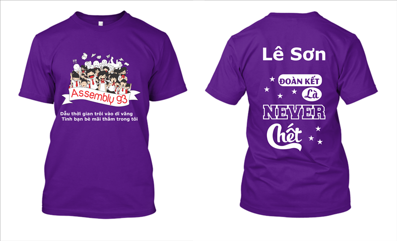 Mẫu thiết kế áo lớp 93 Đoàn kết là never chết