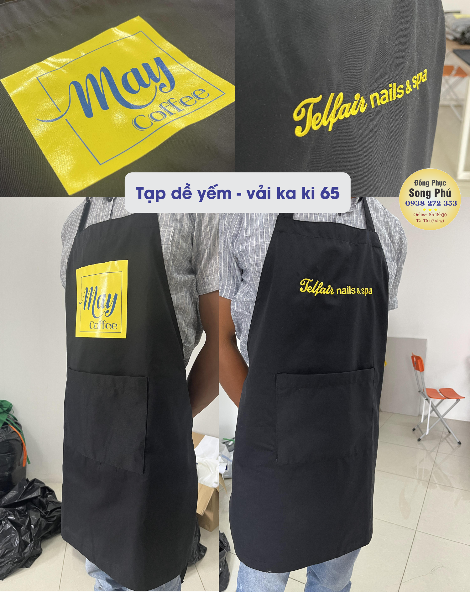 Tạp dề may coffee 2022