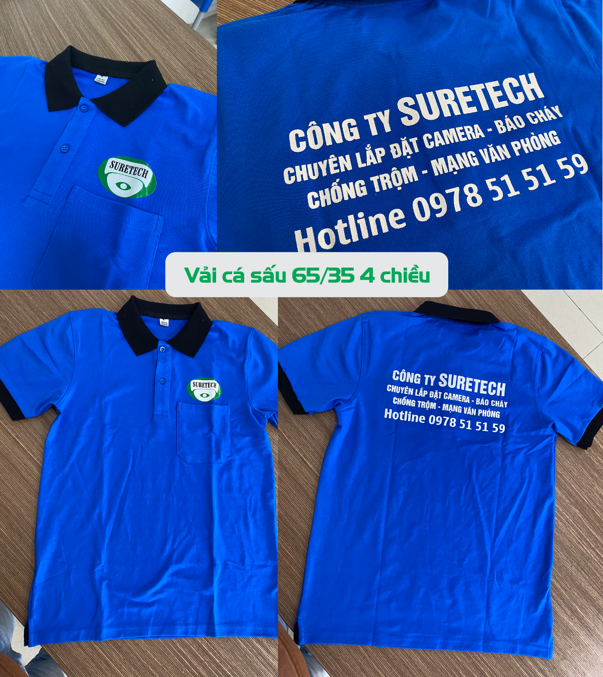 Camera Suretech - Vải cá sấu 65% 4c - in lụa