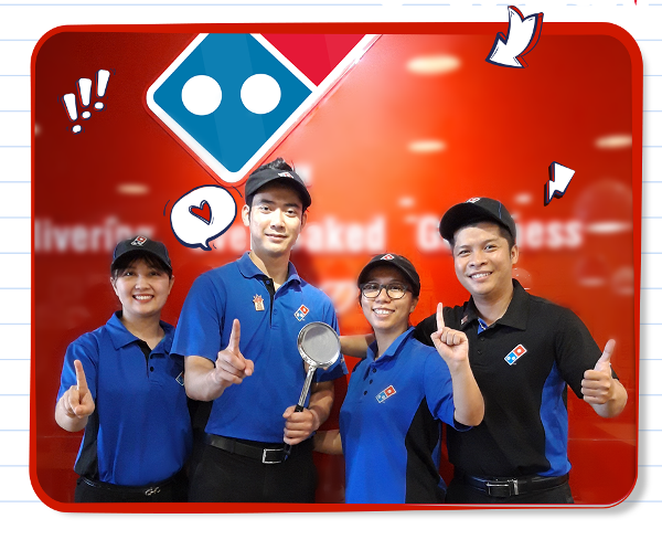 Mẫu đồng phục nhân viên Pizza Domino's thiết kế đẹp