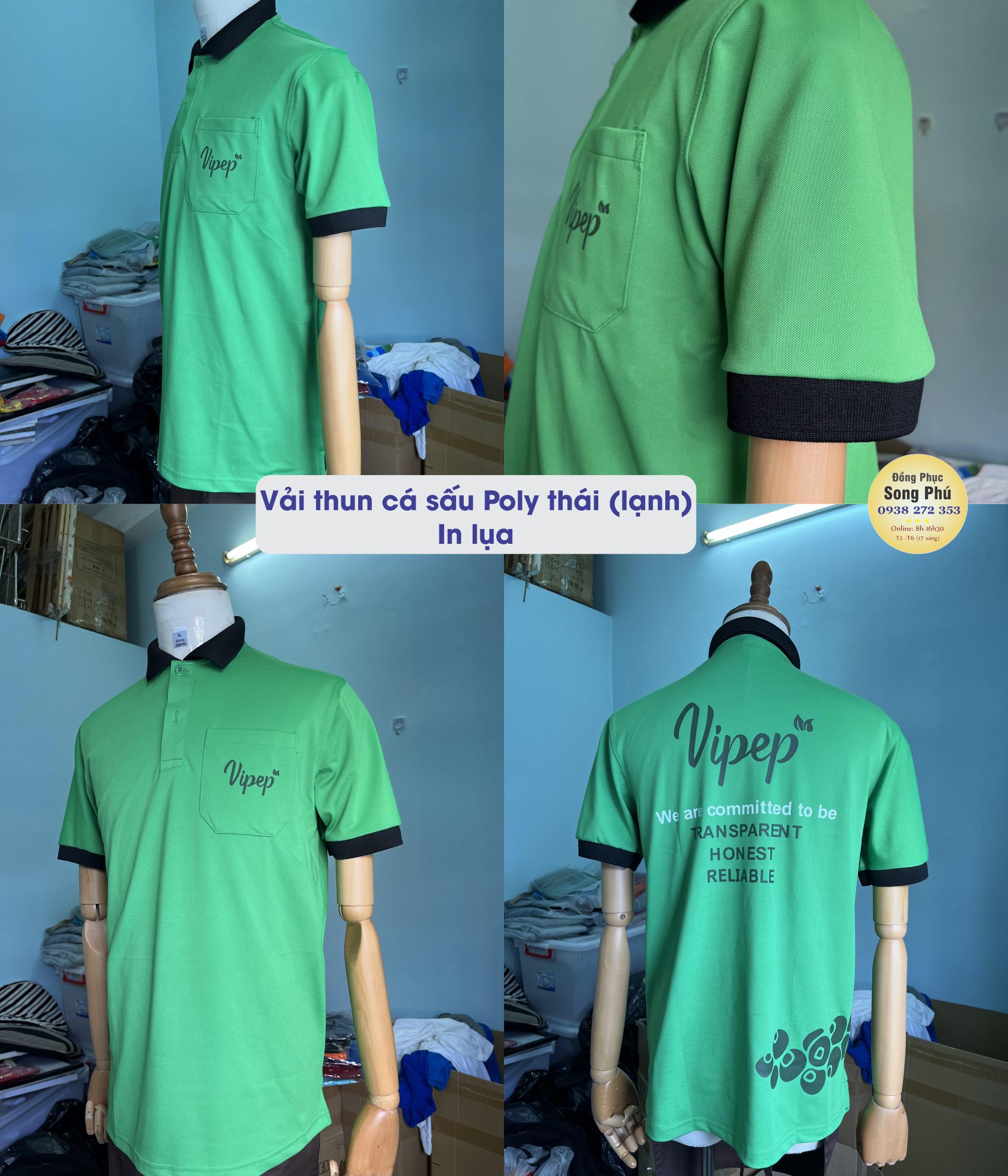 Mẫu áo thun đồng phục công ty Hồ tiêu Pepper Viper - màu xanh két