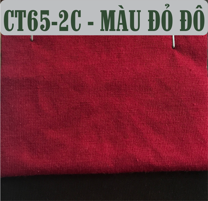 Vải cotton 65/35 co giãn 4 chiều màu đỏ đô
