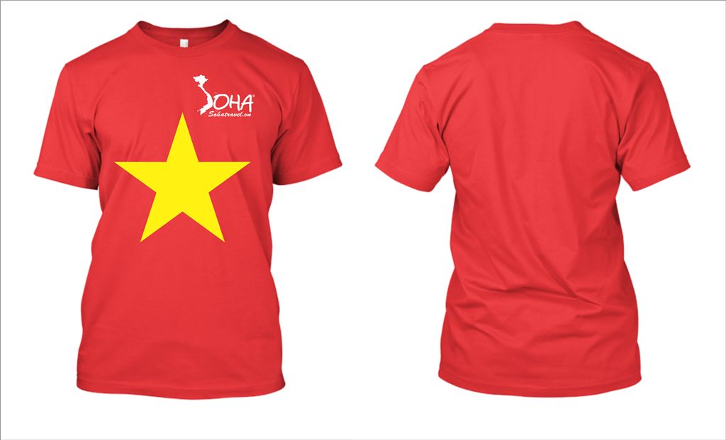 Mẫu thiết kế áo cờ đỏ sao vàng công ty du lịch Soha Travel