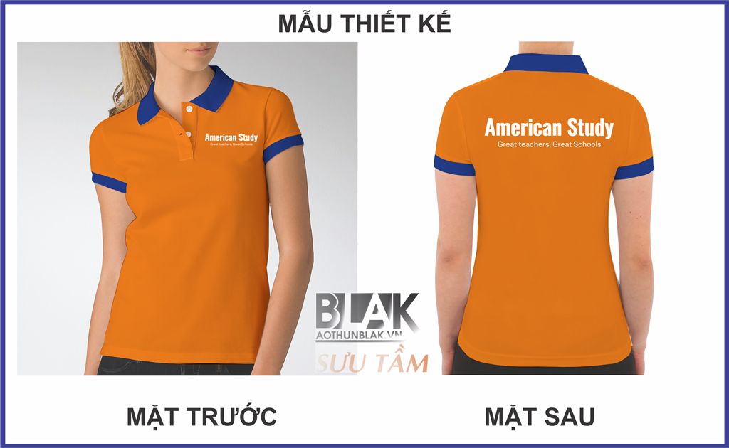 Mẫu thiết kế áo thun đồng phục trung tâm anh ngữ American Study