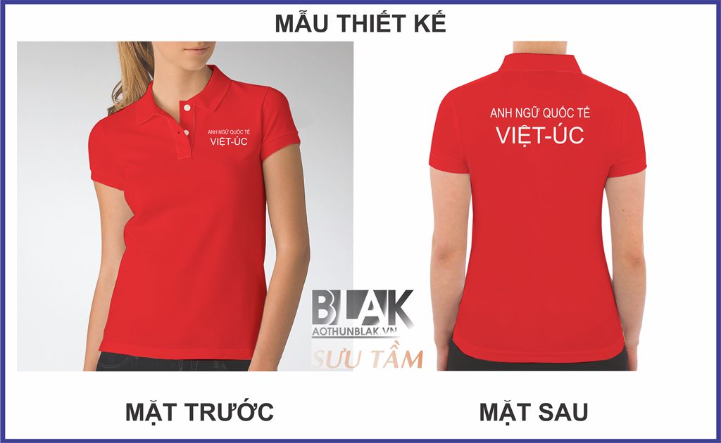 Mẫu thiết kế áo thun đồng phục Trung tâm Anh Ngữ Việt Úc