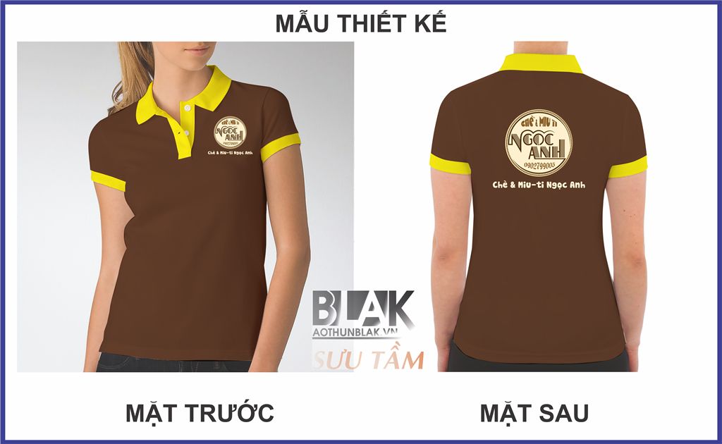 Mẫu thiết kế áo thun đồng phục nhân viên tại quán Chè & Miu-ti Ngọc Anh