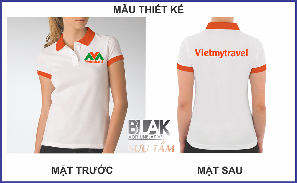 Mẫu thiết kế áo thun đồng phục nhân viên tại công ty Du lịch Việt Mỹ