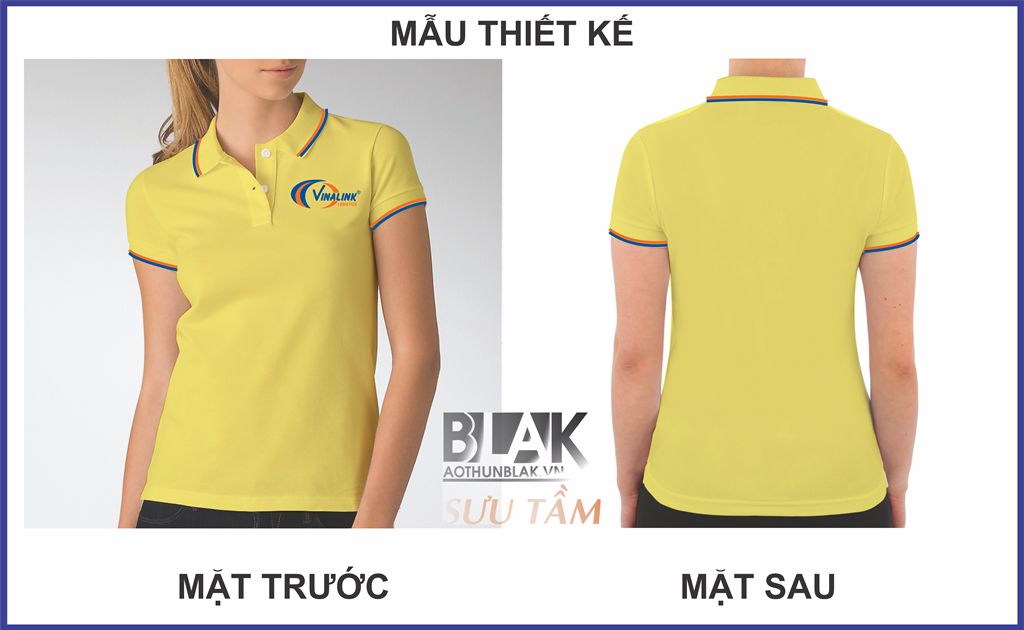 Mẫu thiết kế áo thun đồng phục màu vàng cho nhân viên tại công ty Logistics Vinalink