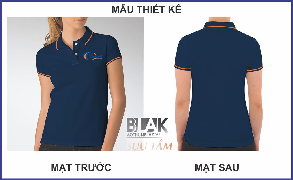 Mẫu thiết kế áo thun đồng phục màu xanh đen cho nhân viên công ty Logistics Vinalink