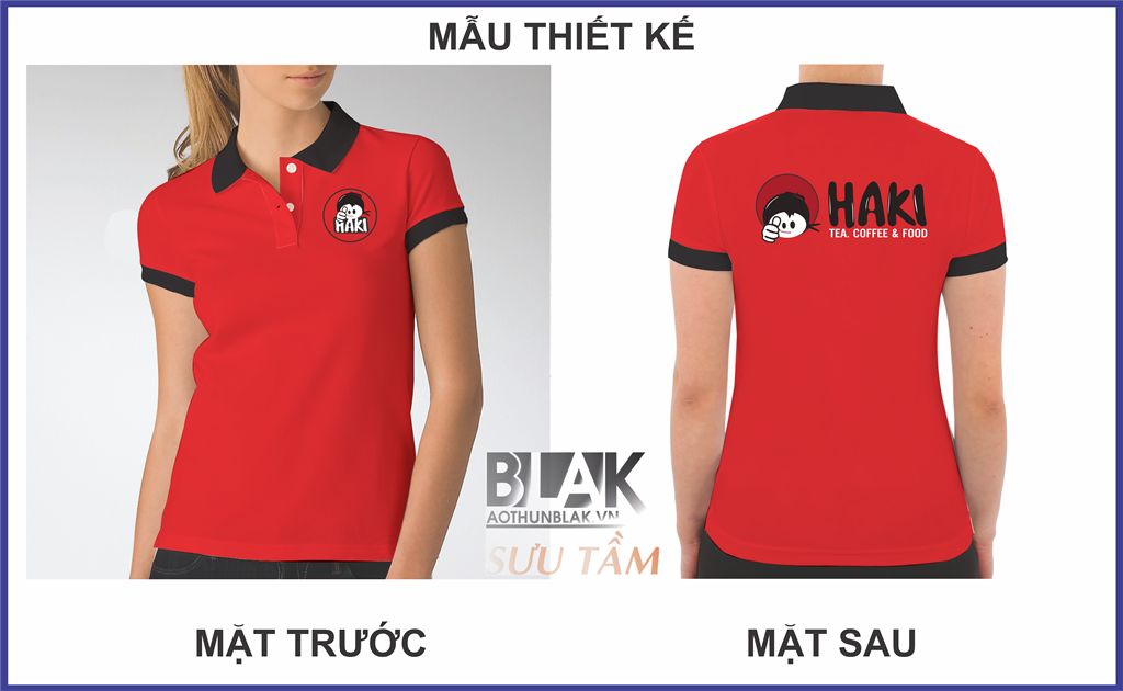 Mẫu thiết kế áo thun đồng phục nhân viên tại Kaki Tea Coffee & Food
