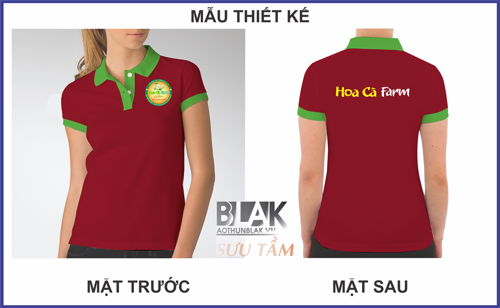 Mẫu thiết kế áo thun đồng phục nhân viên tại nhà hàng Hoa Cà Farm