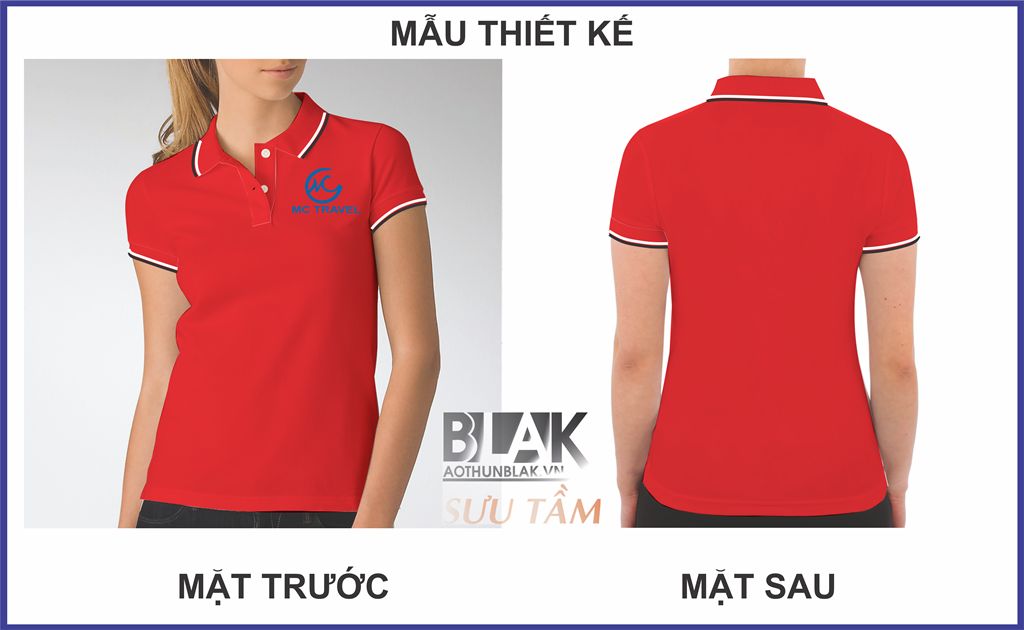 Mẫu thiết kế áo thun đồng phục nhân viên công ty du lịch MC Travel
