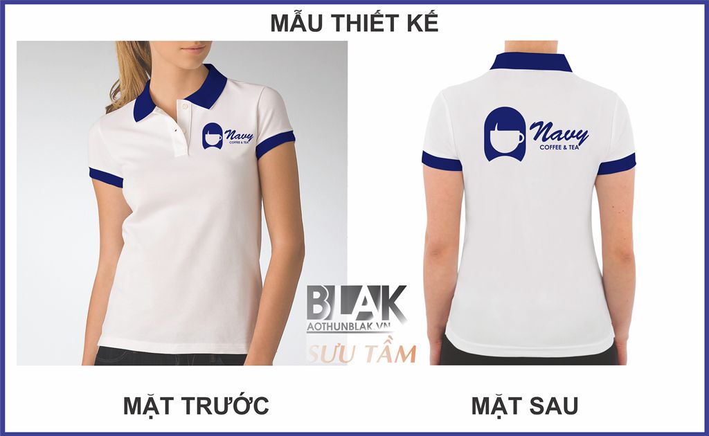 Mẫu thiết kế áo thun đồng phục nhân viên tại Navy Coffee & Tea