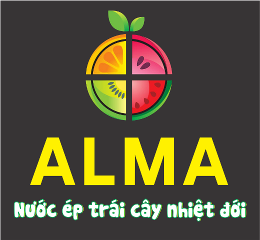 File thiết kế vector - Logo nước ép trái cây nhiệt đới ALMA, Đồng Tháp