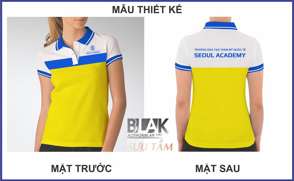 Mẫu thiết kế áo thun đồng phục trường đào tạo thẩm mỹ viện Seoul Academy