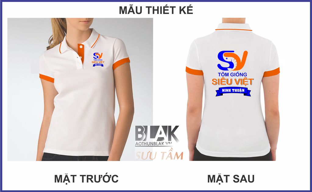Mẫu thiết kế áo thun đồng phục Công ty Tôm Giống Siêu Việt Ninh Thuận