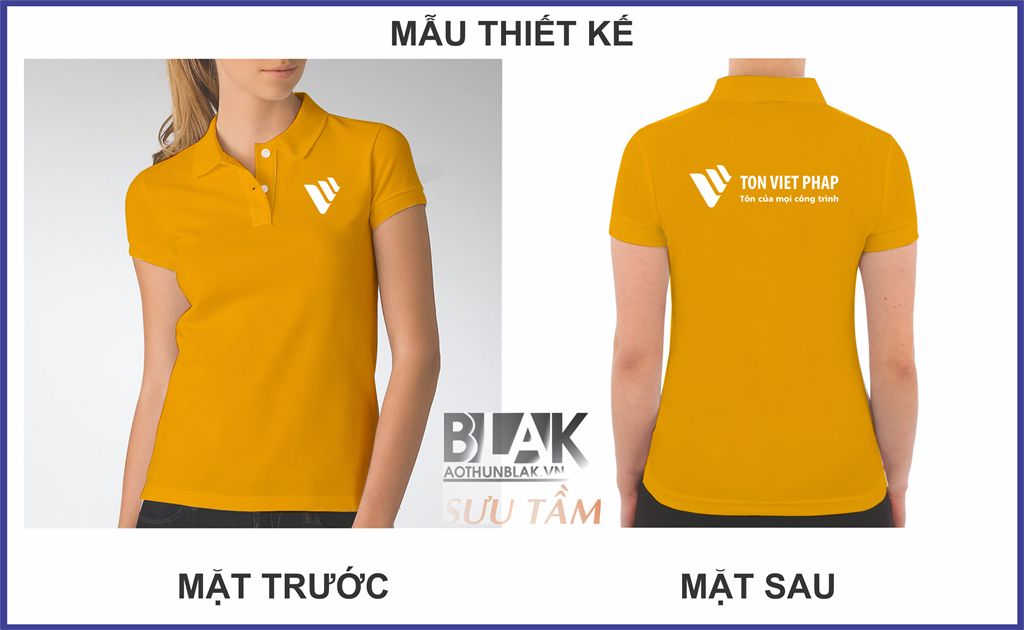 Mẫu thiết kế áo thun đồng phục công ty Tôn Việt Pháp màu vàng