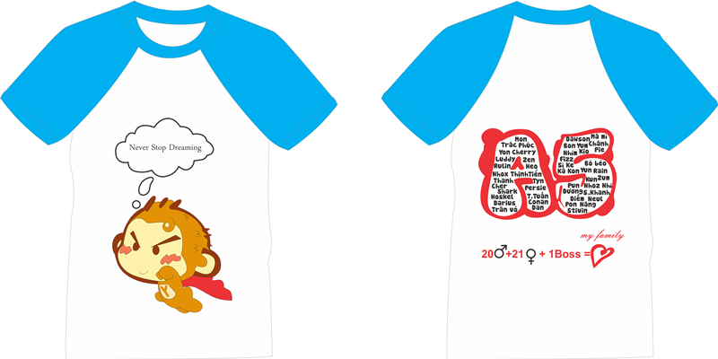 Mẫu thiết kế áo lớp A5 - Never stop dreaming