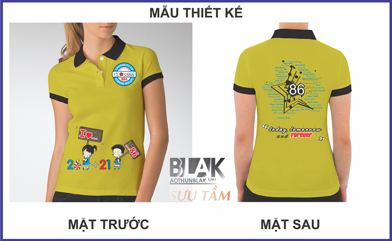 Mẫu thiết kế áo lớp 86 - Today Tomorrow and Forever
