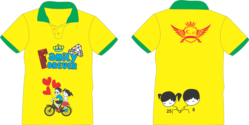 Mẫu thiết kế áo lớp K11 - Family forever