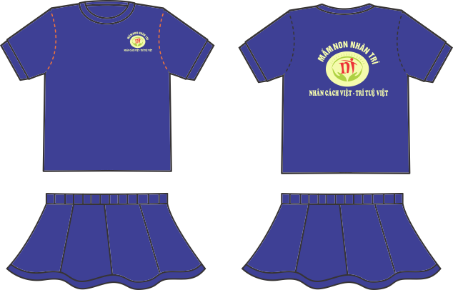 Mẫu thiết kế áo lớp trường mầm non Nhân Trí cho Nữ