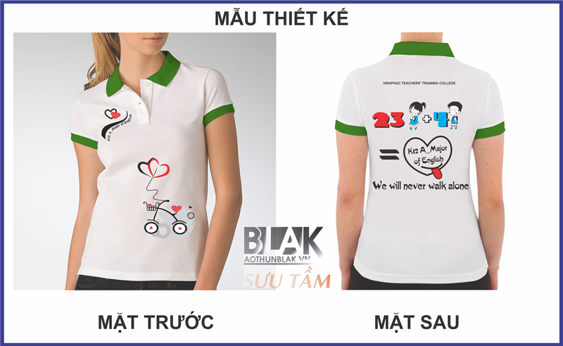 Mẫu thiết kế áo lớp K12A - We will never walk alone