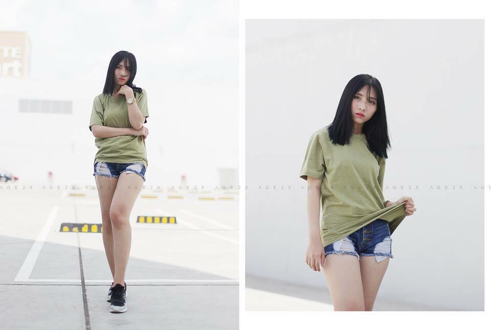 áo thun trơn phối quần sort