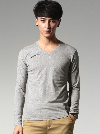 Áo thun trơn cổ tim ôm