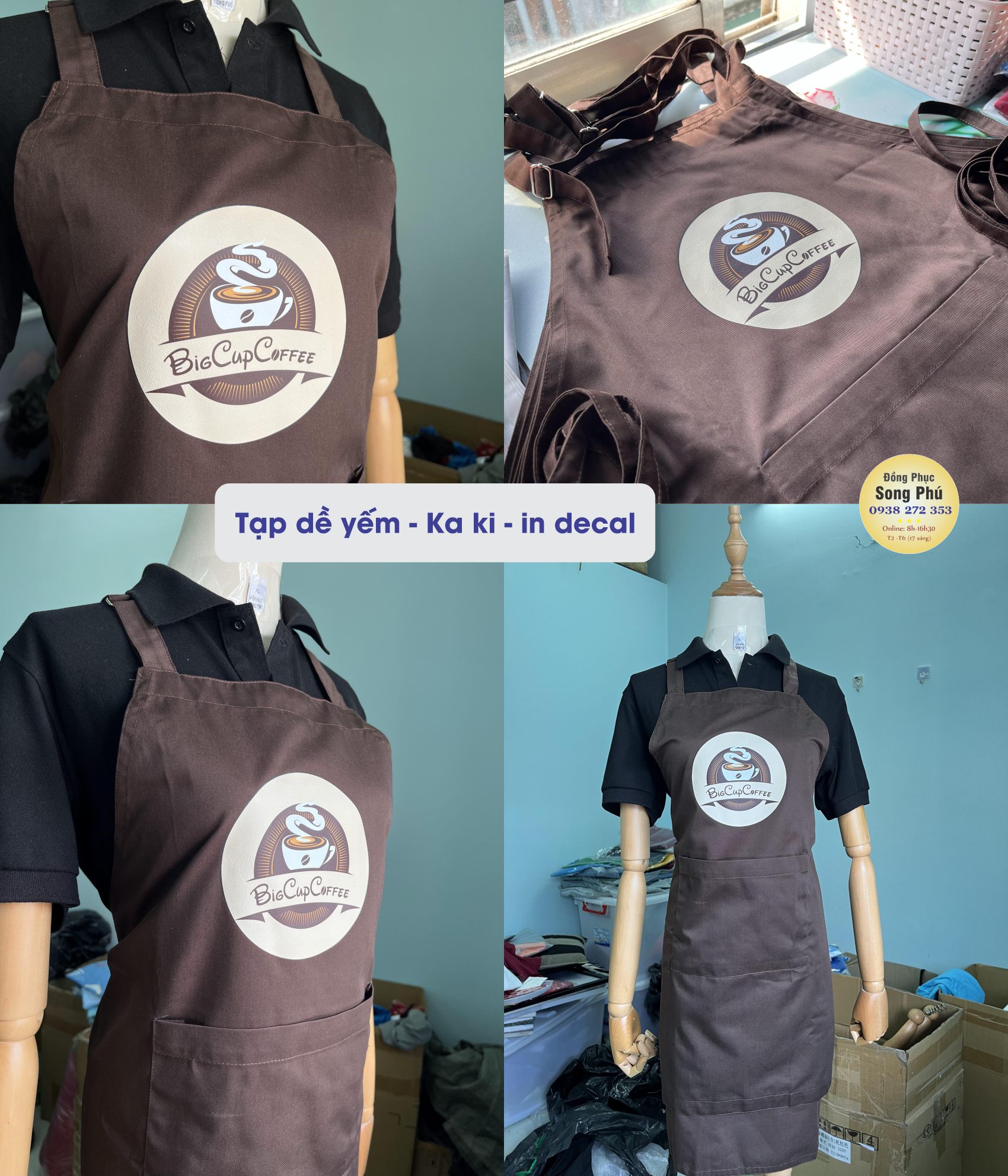 Mẫu tạp dề quán cafe BigCup