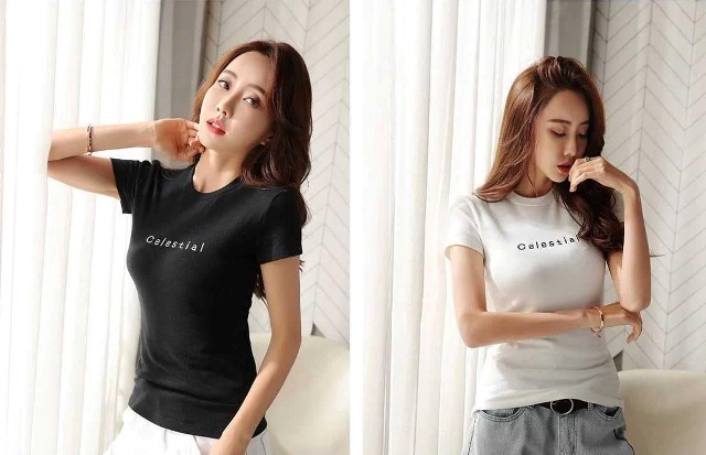 Mẫu áo thun cho nữ may bằng vải thun xược